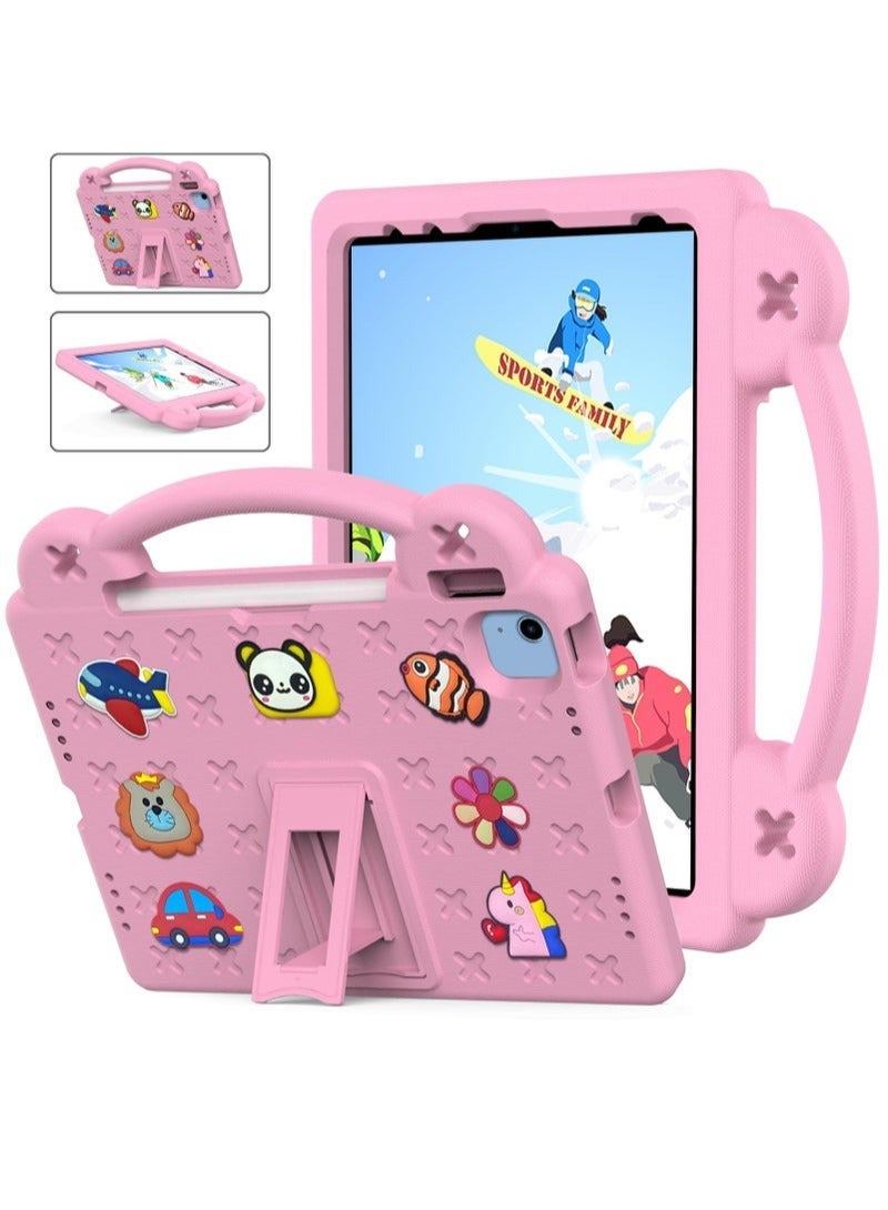 Kids' Case for iPad 10th Generation 10.9-inch (2022), iPad 11th 2025, Air4/Air5 Universal, Durable Shockproof Lightweight Protective Handle Holder, Cute Animals, EVA Safety Material Kids' Case (Pink) - Image 1